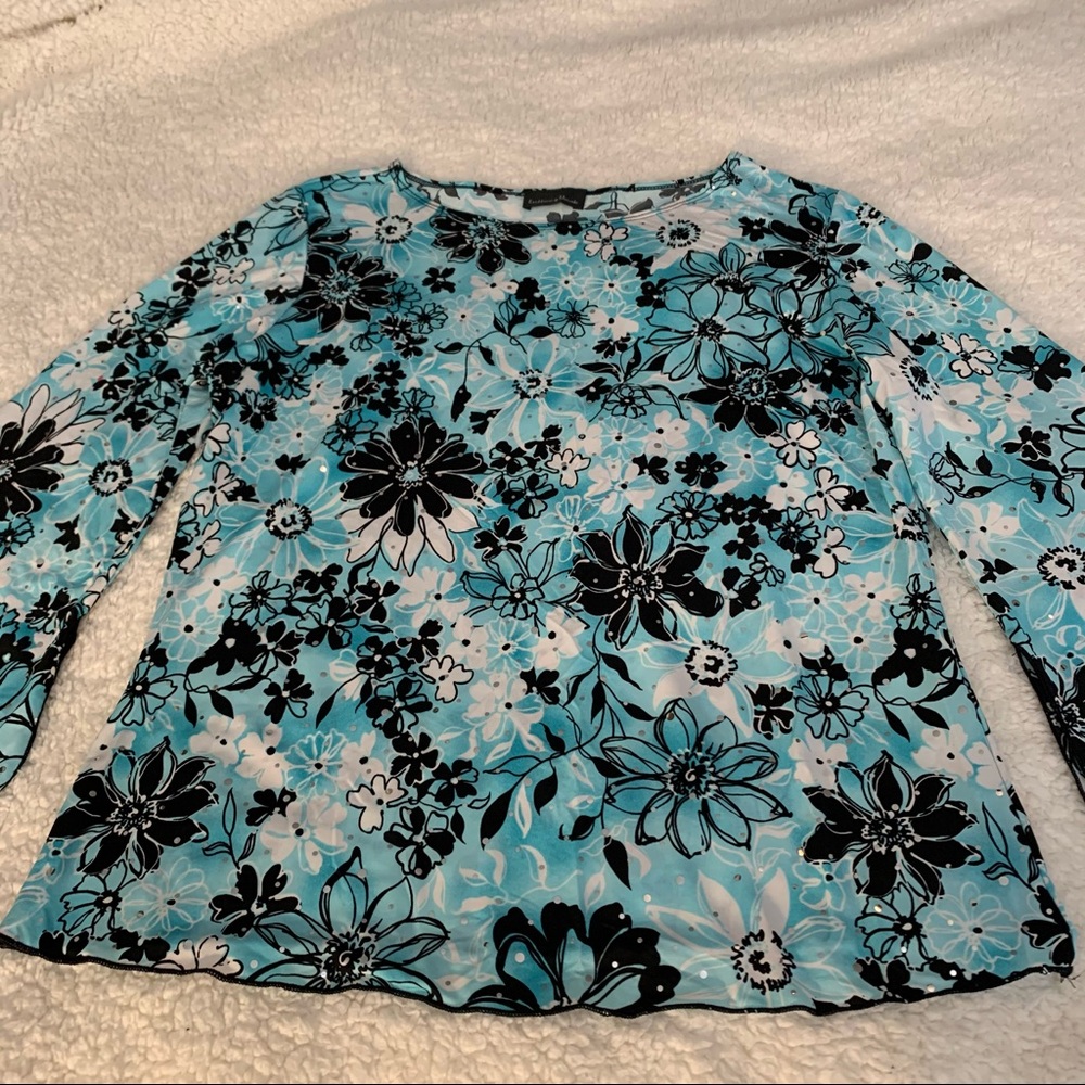 Brittany Black Ladies Sparkle Blouse Wing Sleeves
